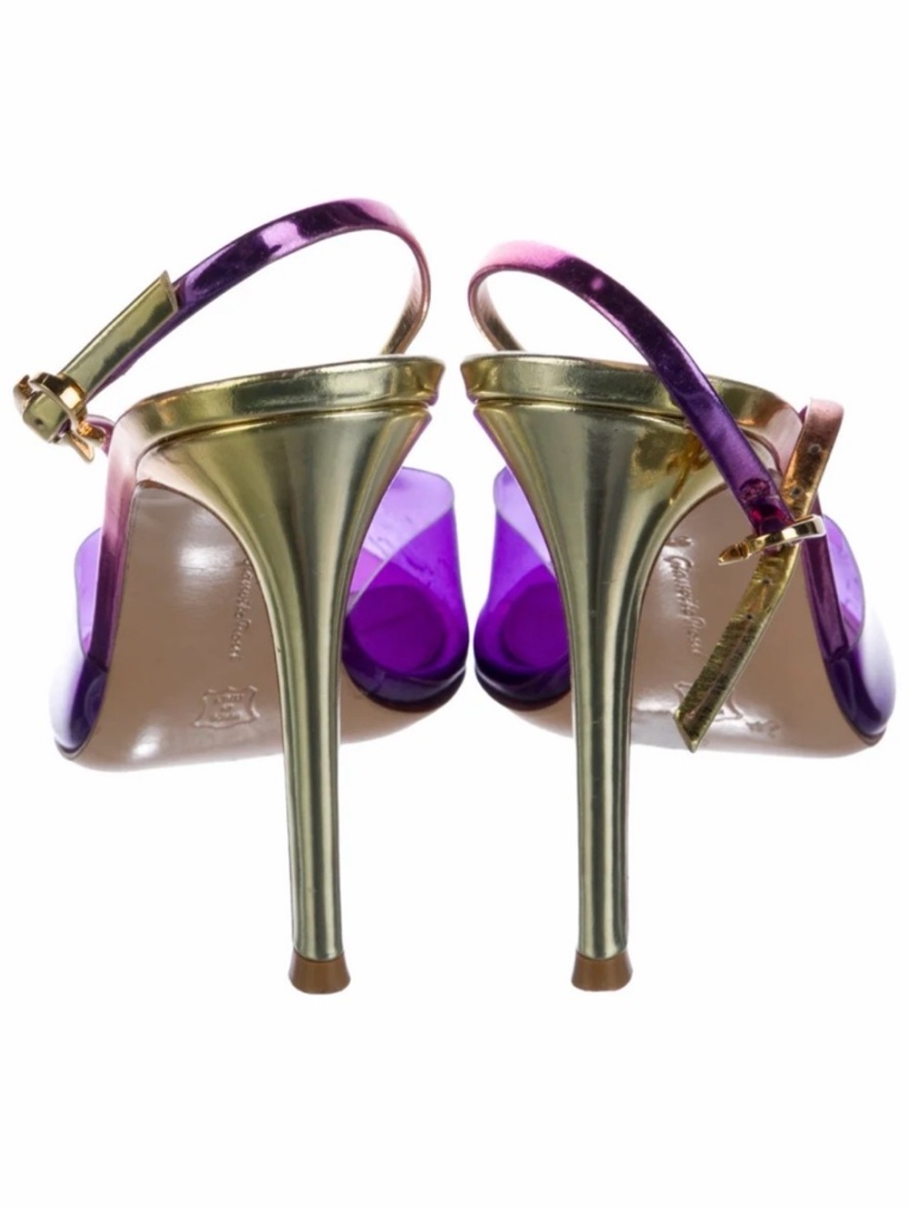 Gianvito Rossi Purple Transparent Pointed Toe Stiletto Slingback - Picture 4 of 4